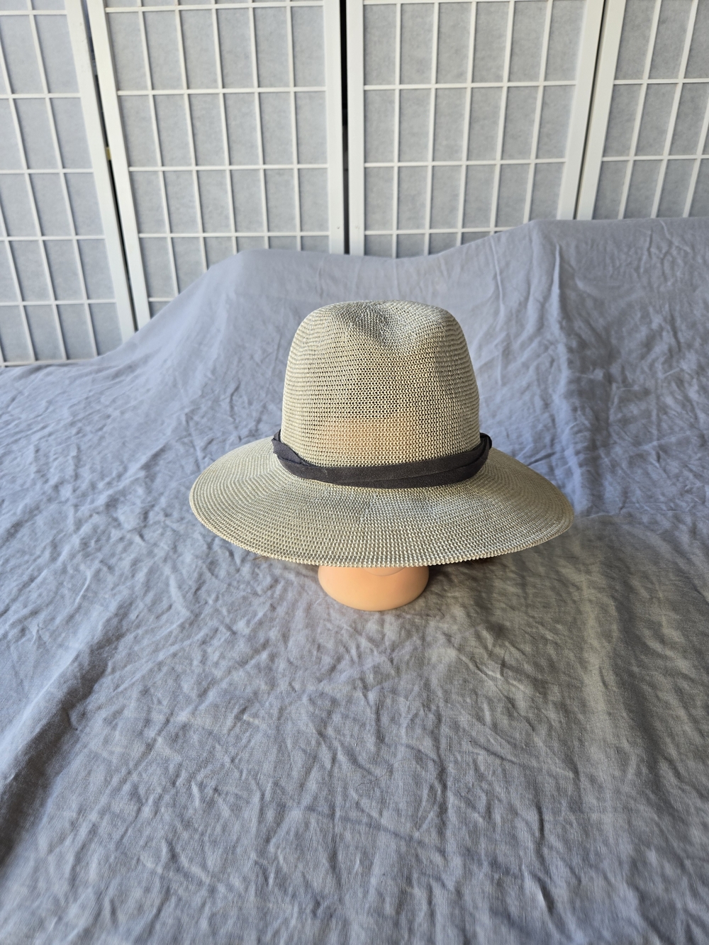 Wyeth by Todd Magill Beige Straw Fedora with Dark Brown Band